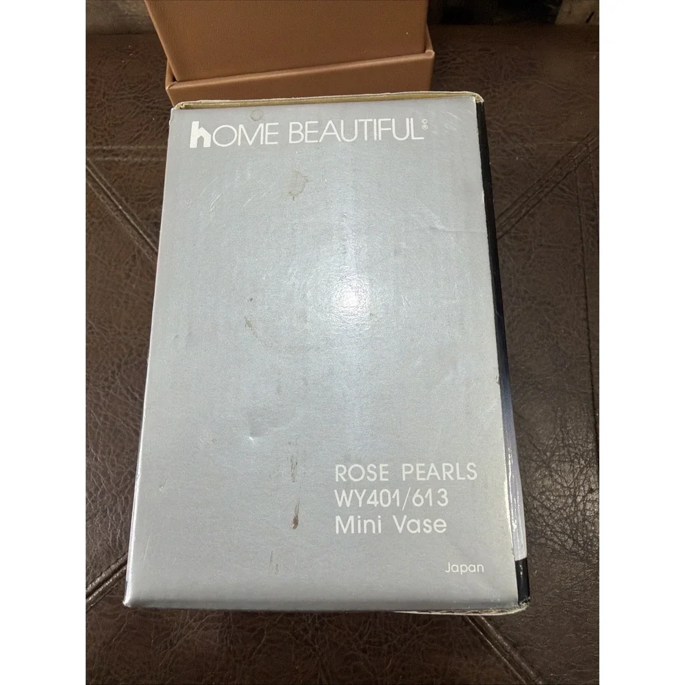 Home Beautiful Crystal Mini Vase Rose Pearls WY401/613 Japan NIB Vintage Box MCM